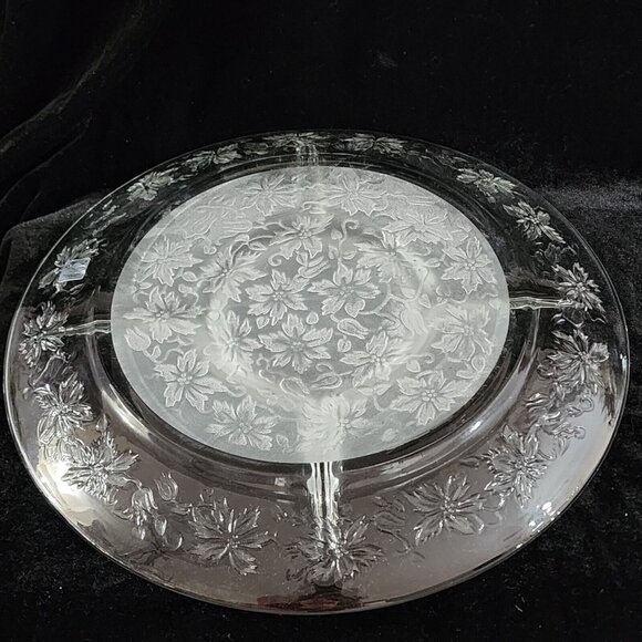 Princess House Fantasia Divided Appetizer Dip Plate 13" charcuterie chip snack p - Picture 9 of 11